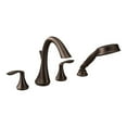 thumbnail image 2 of Moen T944ORB Rubbed Bronze two-handle roman tub faucet includes hand shower, 2 of 5