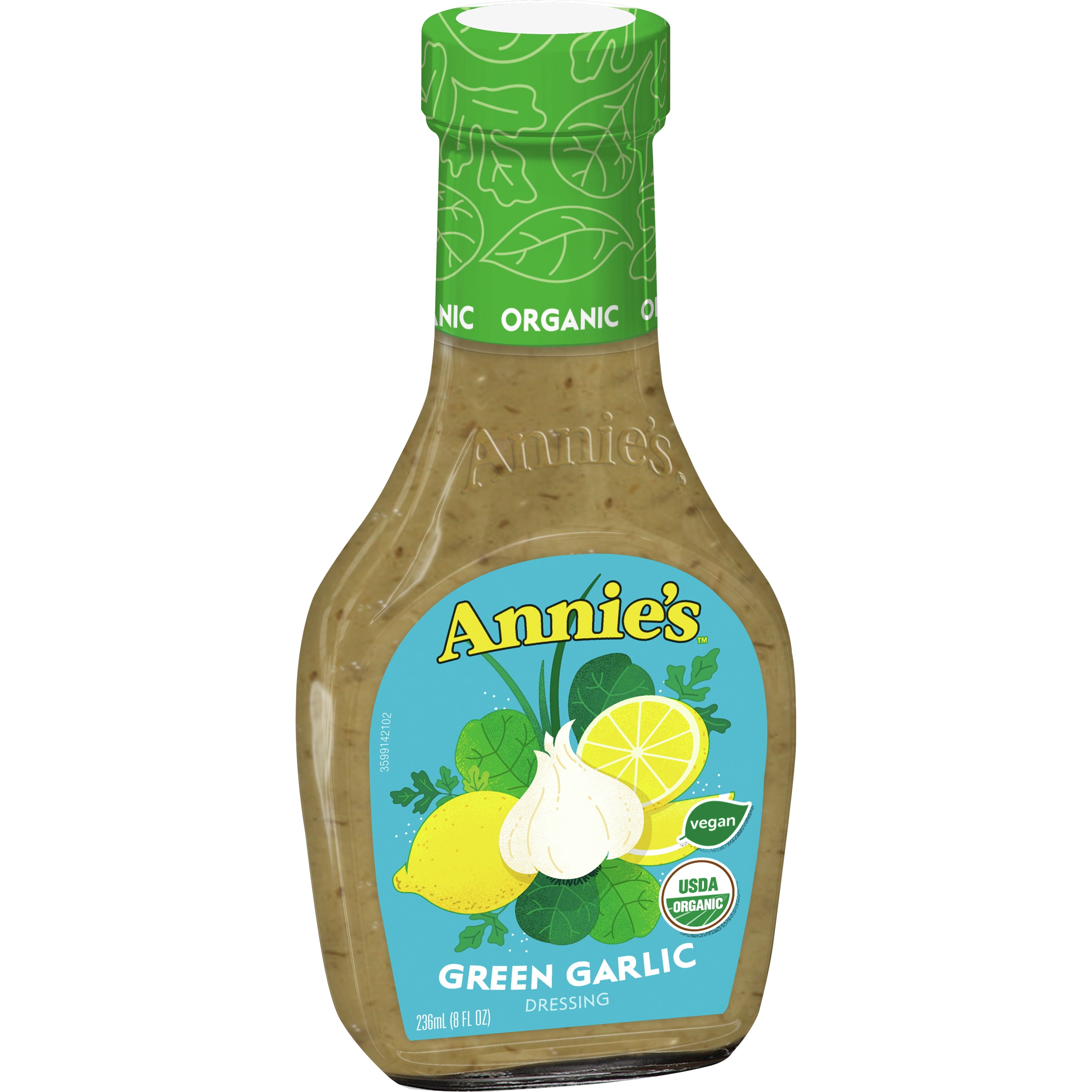 Annie's Green Garlic Salad Dressing, Certified Organic, Vegan, Non-GMO, 8  fl oz - Walmart.com