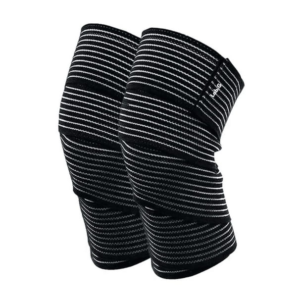 Vendas Para Elasticas Rodillas Gym Crossfit 1 Par Lab.G, Negras rallas Blancas