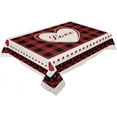 thumbnail image 3 of Rectangle Valentine Tablecloth Waterproof/Stainproof Valentines Day Tablecloths Décor,Red Love Heart Buffalo Plaid Check Table Cloth Wrinkle-Free Washable Fabric Table Cover for Dining/Party/Wedding, 3 of 6