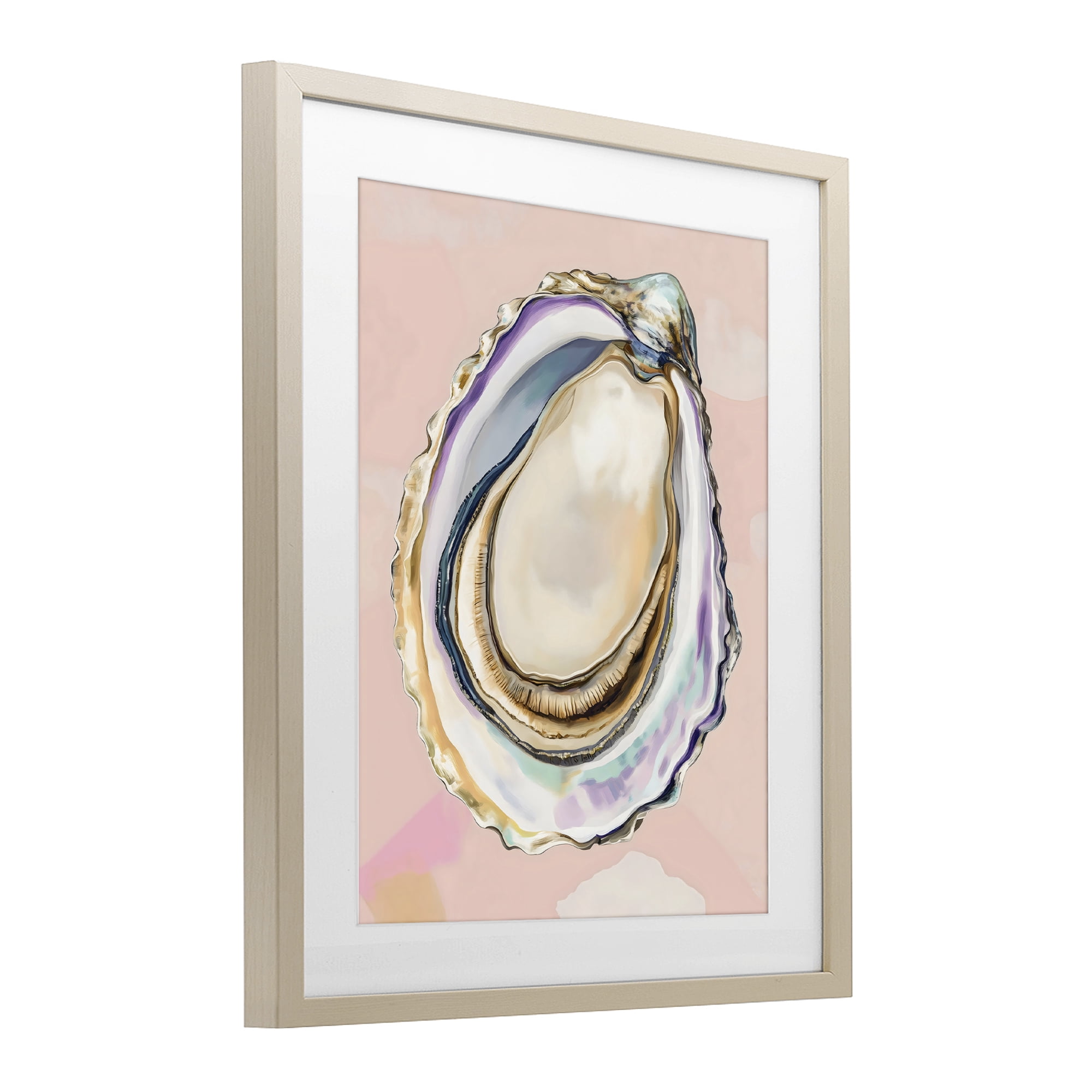 Stupell Industries Pink Oyster Shell Elegance Birch Framed Print Under Glass, design by The Prints Vibe