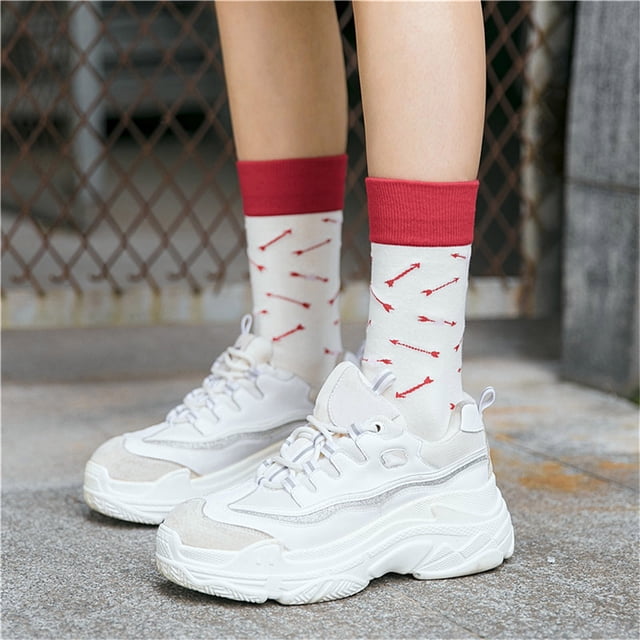 Chaussettes pour Femmes Mode Femmes Chaussettes en Coton à Blocs de Couleur Chaudes Chaussettes Décontractées à Losanges Colorés Chaussettes de Robe Chaussettes pour Filles en Liquidation