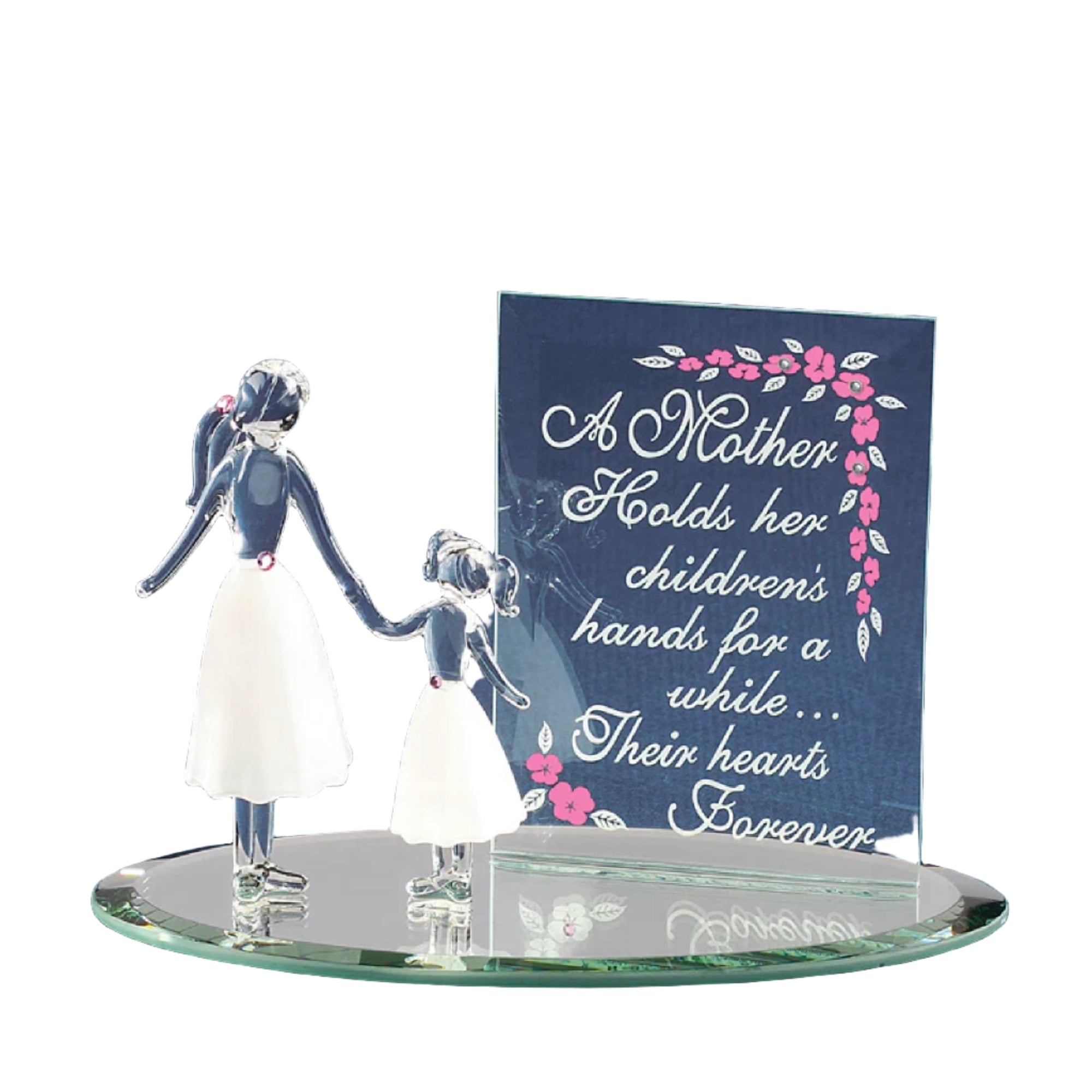 Glass Baron Mother and Child Holding Hands Figurine