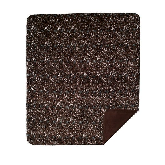 Denali Home Collection by Monterey Mills 60-Inch by 70-Inch Denali Double-Sided MicroPlush Throw, Sable Paisley/Sable