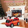 thumbnail image 4 of Infans Kids Ride On Fire Truck Foot-to-Floor Sliding Push Car w/ Music & Bubble Maker, 4 of 7