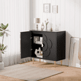 thumbnail image 3 of Joywind Floral Accent Cabinet with Adjustable Shelves, Sideboards and Buffets Cabinet, Black, 3 of 8