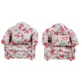 thumbnail image 1 of 1/12 Escala Accesorios de casa de mu?ecas Estampado de Flores Mini Muebles Sofá con Cojines en la Espalda (# 2) Unbranded YX01173-02, 1 of 7