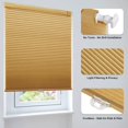 thumbnail image 3 of LazBlinds Cordless Cellular Shades, No Tools No Drill Light Filtering Honeycomb Shades Pleated Blinds for Windows, 25'' W x 64'' H, Yellowish-Brown, 3 of 5