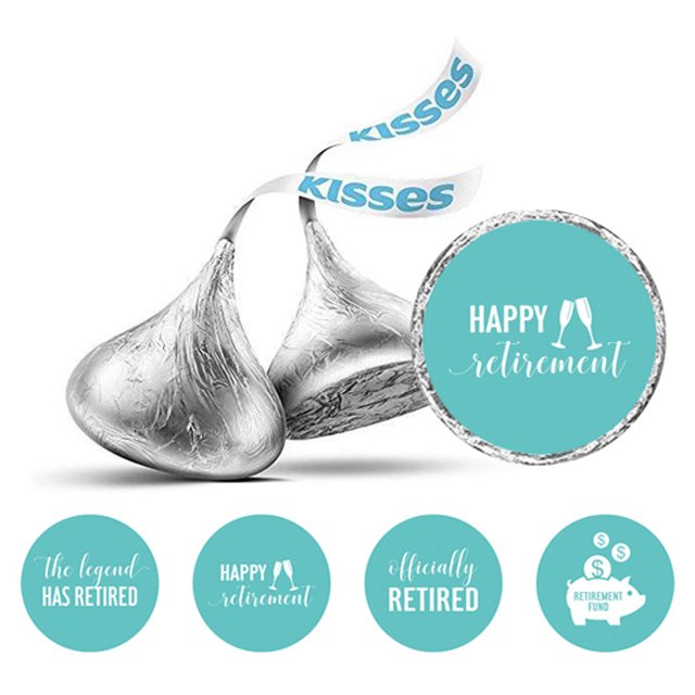Darling Souvenir 190 Pcs Retirement Party Favor Stickers chocolate Candy Labels-Light Blue