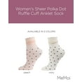 thumbnail image 2 of MeMoi Women's Sheer Polka Dot Ruffle Cuff Anklet Sock - Womens - Female, 9-11, Peach, 2 of 7