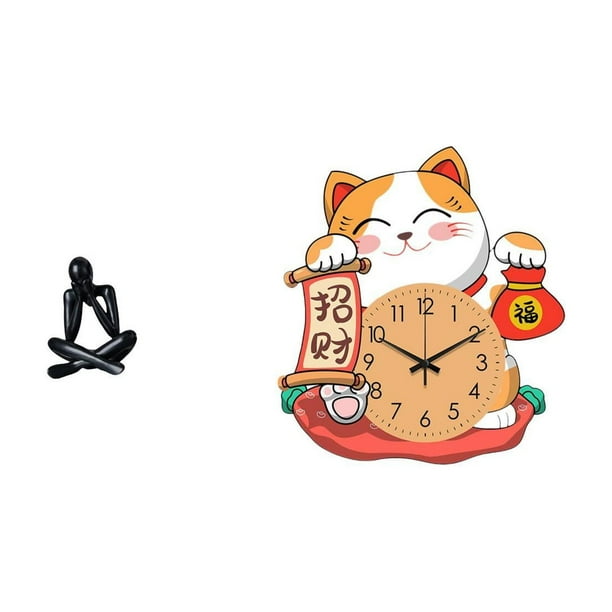 Figura Decorativa Moderna De Gato Abstracto, Adorno De Escritorio Coleccionable, Reloj De Pared Silencioso Para Sala De Estar, Estantería, Decoración Del Hogar, Dormitorio, Cocina U Oficina.