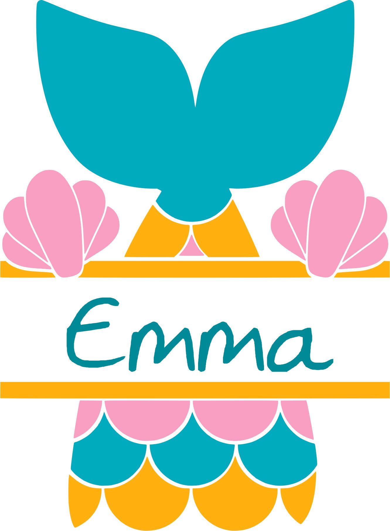 Colorful Mermaid Tail Mermaids Shells Customized Wall Decal Custom