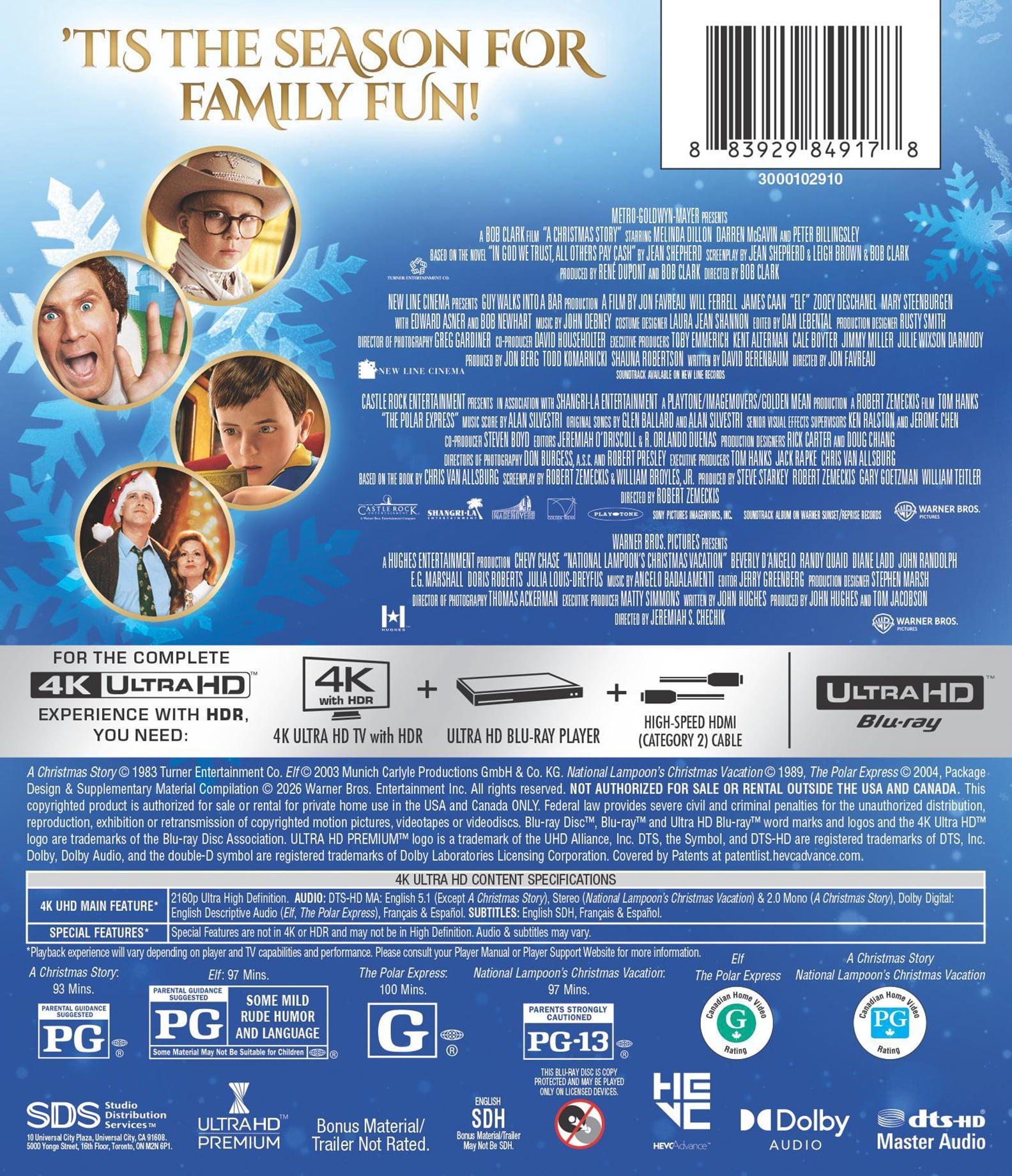 Essential Holiday 4-Film Collection (4K Ultra HD) Warner, Holiday
