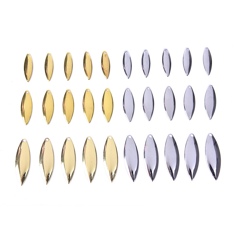 Details about   50pcs Willow Spinner Blades Smooth Finish DIY Spinner Bait Fishing LuYJUSnh8 