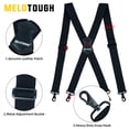 thumbnail image 4 of MELOTOUGH Men Suspender 1.5 Inch Wide X Back Suspender Adjustable Elastic Suspenders with Snap Hooks, 4 of 5