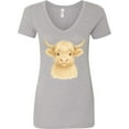 thumbnail image 3 of Inktastic Adorable Highland Cow Charm Women's V-Neck T-Shirt, 3 of 5