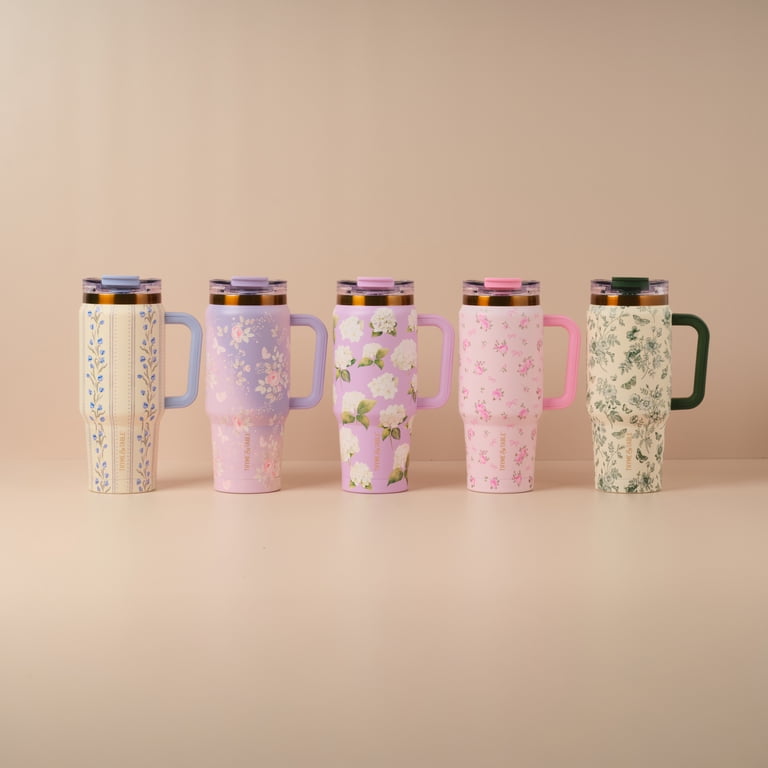 Lotusinhand Thermo Solid 新品1個 Thyme & Table 32oz Stainless Steel Luna Tumbler with Handle and