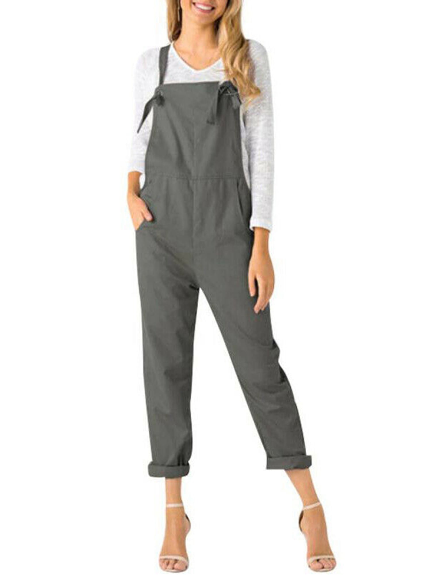 petite linen dungarees