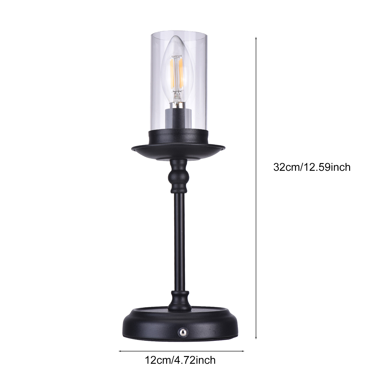 Rechargeable Touch Control Table Lamp - 3-Level Cordless LED Desk Light with 3000K Warm Glow, Modern Acrylic Candlestick Design for Weddings, Parties & Home Decor-2PCS
