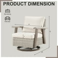 thumbnail image 3 of MeetLeisure 2-Piece Outdoor Polyethylene (PE) Wicker Swivel Rocker Chair，Beige, 3 of 10