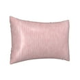 thumbnail image 2 of Bingfone Pink Stripes Print Satin Pillowcase for Hair - Standard Size with Zipper Silky & Soft Pillow Covers,20x30 inches, 2 of 8