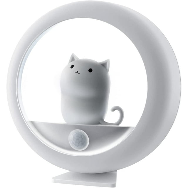 (1 paquete) Luz nocturna LED recargable para niños - Luz nocturna para habitación de bebé, lámpara portátil, luz nocturna para habitación de niña, linda luz para mascotas con sensor infrarrojo