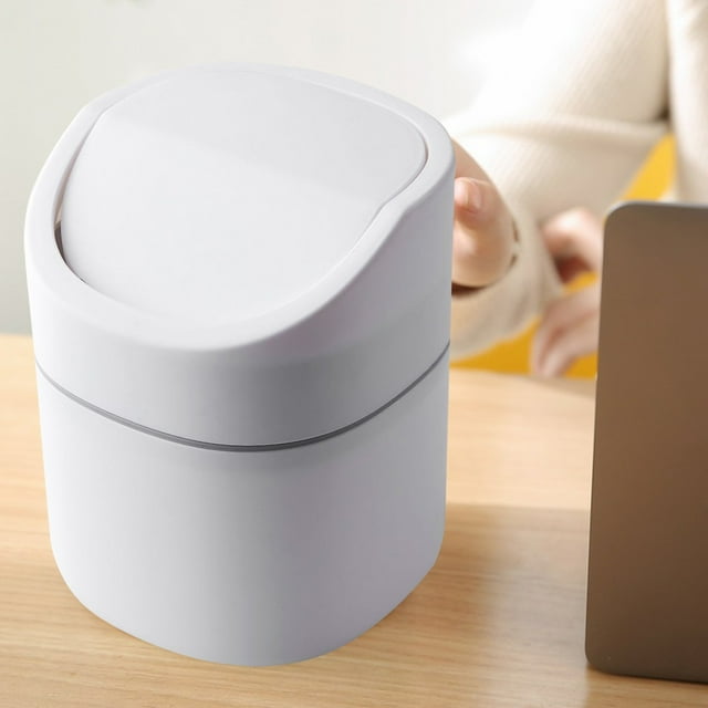 Hbdhejl 1Pc Mini Desktops Mini Creative Covered Kitchen Living Room Trash Can Flip Sundries To Store Mini Plastic Buckets