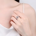 thumbnail image 3 of Anillo de moissanita de 1 quilate con corazón de amor y mesón bañado en oro pt950 en plata esterlina, 3 of 5