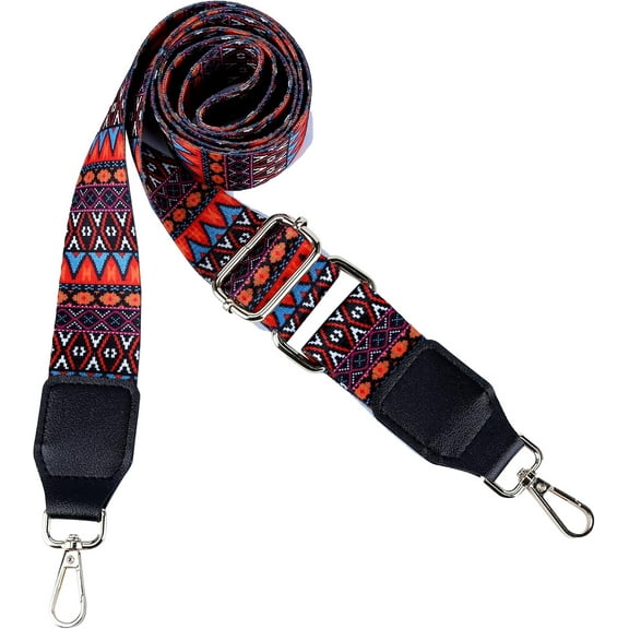 Purse Strap, Adjustable Embroidery Flower 2 Inch Wide Purse Straps Replacement Crossbody for Women