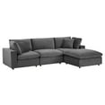 thumbnail image 2 of Modway Commix 4-Piece Down Filled Overstuffed Performance Velvet Sectional Sofa in Gray, 2 of 10