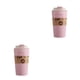 thumbnail image 3 of Kearding Botella de café de bambú, vaso de coche, taza de plástico de gran capacidad, superficie lisa, vasos para estudiantes, viajes, Rosa 2piezas, 3 of 6