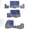 Multicolor, variant on Outdoor Daybed Set with Retractable Canopy and Adjustable Backrests - Patio Lounge Set, Dark Blue