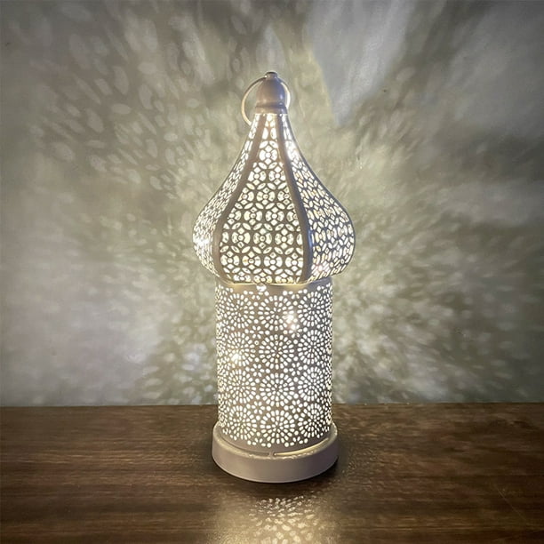 Lanterne Marocaine Lampe d'ambiance Cage à Piles Motif Creux Économie d'énergie  Suspendue Lumière Décorative Multifonctionnelle LED Lampe de Table pour  Chambre Patio Salon 