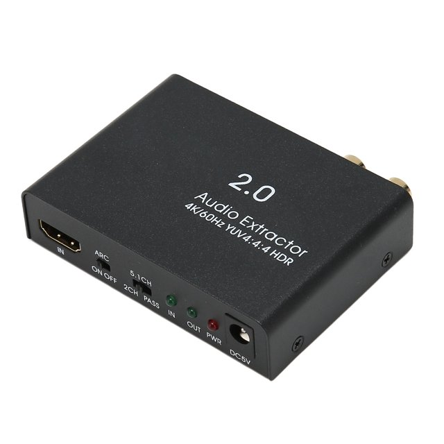 Extractor de sonido de interfaz multimedia HD retorno de sonido ARC 4K 60Hz Extractor de sonido estéreo aleación de aluminio para reproductor para caja de satélite