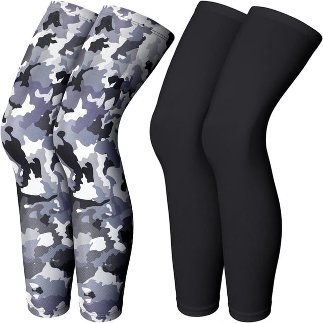 CNKOO 2 Paires de Manches de Compression pour Jambes Manches Longues Sport Cyclisme pour Hommes Femmes Course Basketball