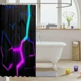 thumbnail image 3 of JOOCAR Honeycomb Shower Curtains,Abstract Hexagon Modern Artwork Bathroom Curtains for Boys Girls Men,Neon Blue Purple Patchwork Fashion Waterproof Curtains,12 Hooks Suits,72" W x 72" L, 3 of 6