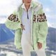 thumbnail image 1 of Pntutb, chaqueta informal de manga larga con capucha y cremallera de felpa con estampado de leopardo para mujer, chaqueta de retazos de Color sólido, prendas de vestir, abrigo, liquidación Pntutb Pntutb-2593, 1 of 5