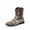 Brown, variant on Men's Leopard Print Western Cowboy Boots with Embroidered Shaft & Square Toe – Stylish Ankle Boots Brown/Black Upper Stitching