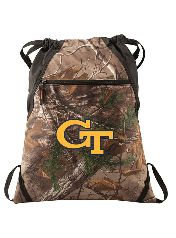 RealTree Camo Georgia Tech Cinch Pack Backpack Official Georgia Tech Camo Drawstring Backpack for Him or Her