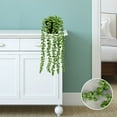 thumbnail image 5 of ODOMY 1/2/3Pcs Fake Potted Plant Artificial Hanging Pea Pod Mandala Plant Reusable Faux Artificial Succulent in Pot for Home Room Office Wall, 5 of 8