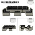thumbnail image 6 of MRUAKA 7 Pieces Patio Conversation Set, Outdoor Sectional PE Rattan Wicker Furniture Seat,BLACK, 6 of 7