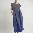 thumbnail image 3 of Summer Plus Size Beach Dresses for Womens 2025 Fashion Sleeveless Maxi Pockets Linen Loose Baggy Kaftan Long Dress, 3 of 6