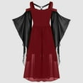 thumbnail image 5 of Plus Size Halloween Woman 2025 Outfits Dresses for Women Plus Size Fashion Gothic Mid-Length Flare Sleeve A-Line Party Dress, 5 of 8