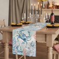 thumbnail image 2 of Coastal Crab Table Runner 108 Inches Long,Nautical Beach Ocean Conch Coral Starfish Cotton Linen Table Runners Dresser Scarves,Decorative Tabletop Scarf Furniture Cover for Home Dinner Party 13"x108", 2 of 8