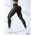 thumbnail image 2 of Women Milk Silk Mesh Patchwork Tights Contour Fitness Gym Yoga Leggings, 2 of 5