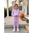 thumbnail image 4 of RUINIXCW Toddler Girl Fall Outfits Cute Letter Embroidery Long Sleeve Tops and Pants, 4 of 8