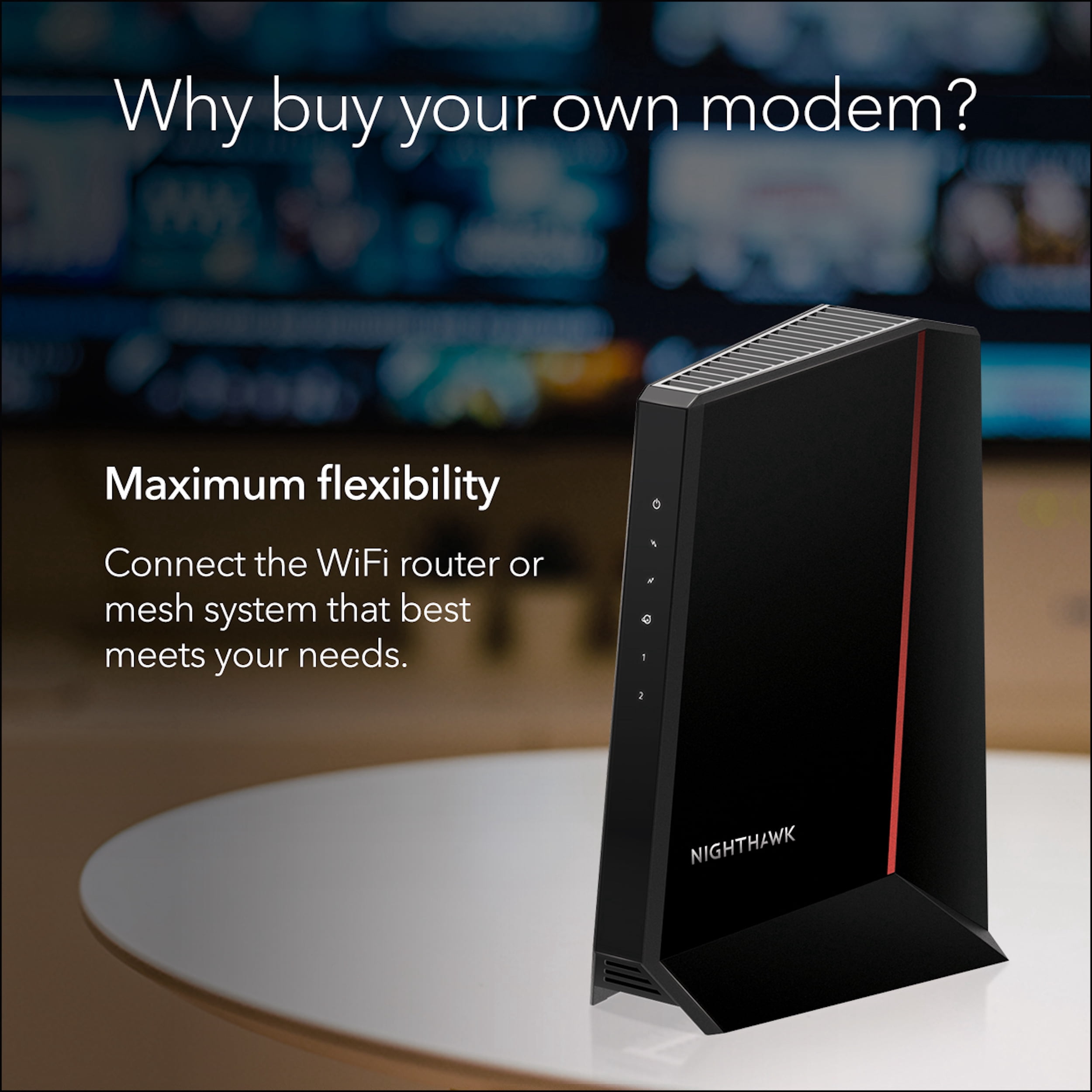 NETGEAR Nighthawk DOCSIS 3.1 Mid/high-Split Cable Modem (CM2500-1AZNAS) – Approved for Today’s Faster Speeds - Works With all Cable Providers Incl. Xfinity, Spectrum, Cox - Cable Plans up to 2Gbps
