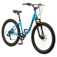 Schwinn Bellwood 7-Speeds, 27.5 In. Wheels, Step-Through Low Comfort Hybrid Bicycle (S7537WMDS) (Blue)