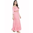 thumbnail image 6 of eloria Women Fashion Off Shoulder Flared Sleeves Maxi Dress Any Occasion, Fabric: Rayon, Color : Pink, Size : 2XL, 6 of 6