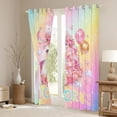 thumbnail image 3 of Erosebridal Cute Unicorn Girls Black Out Curtains,Romantic Pink Rose Blossom Flower Curtains Pack of 2 (42x63 Each) For Kids, 3 of 7